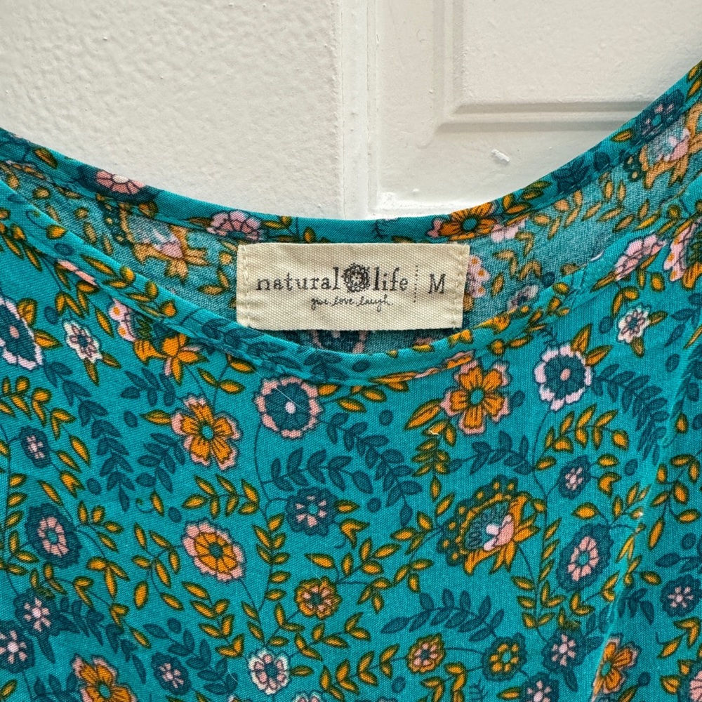 Natural Life Women's Floral jumpsuit - Zoe wide leg jumpsuit - Teal and Orange